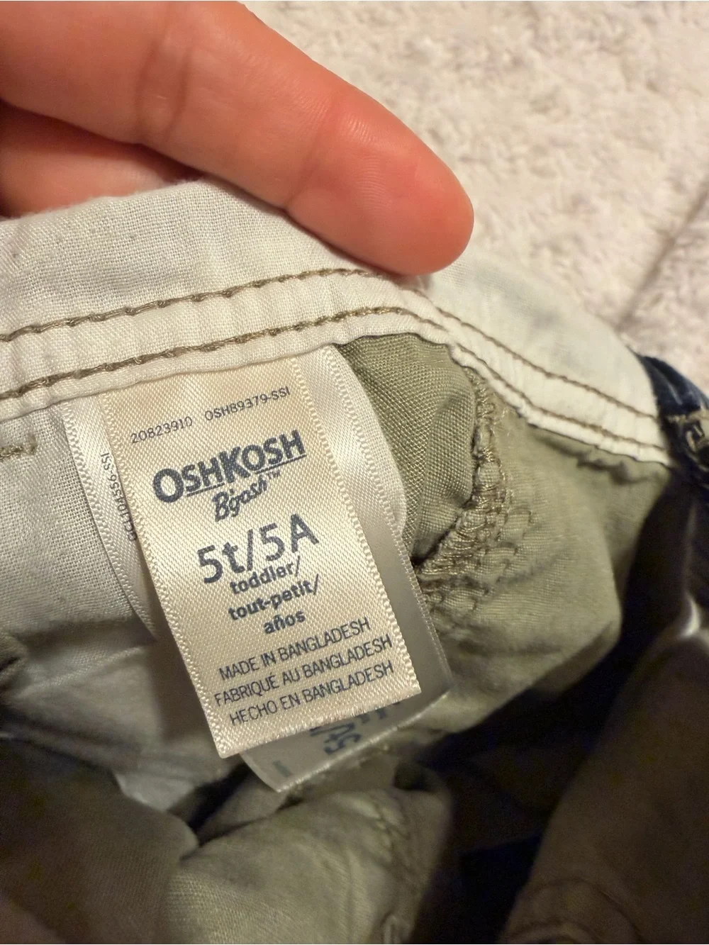 OshKosh B'gosh Olive Green Kids Overalls Shorts 5T